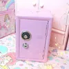 WG ins bezpieczne pudełko różowe dekoracyjne oszczędności Piggy Bank Metal żelaza mini akademika Szafka magazynowa pieniądze kawaii 210914207o