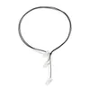 Hanger kettingen Boheemian Pearl hanger ketting 2023 Eenvoudige verstelbare zwart wax touw sleutelbeen ketting voor vrouwen zomer strand sieraden z0417