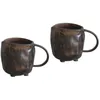 Tazze Piattini Set 2 Bicchieri Acqua Pieghevoli Mug Ceramica Tazzine Caffè Fatte A Mano Vintage Espresso Porcellana Artistica