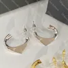Högkvalitativa kvinnorörhängen Designer Letter Ear Studs Retro Gold Sterling Silver Stud Earrings For Ladies Jewelry Gift With Box