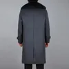 Cappotto in misto lana da uomo Cappotto in lana Cappotto in cashmere Vera pelliccia di coniglio Spessore caldo Cappotti invernali s Peacoat Giacca lunga Uomo M-4XL 231117