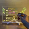 Desenho Pintura Suprimentos Acrílico LED Luminous Draw Board Toy para crianças Anti Scratch Ajustável Carta Apagável Mensagem Presente de Natal 231117