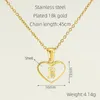 Collier avec pendentif en forme de cœur et de lettres en acier inoxydable plaqué or 18 carats, pour filles et femmes, pour fête de mariage, joli cadeau, nouvelle mode, A-Z