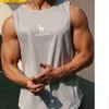 Herentanktops 2023 Heren Gyms Tanktop Hazzys Men Fitness Mouwloos shirt Ademend sportvest Undershirt Men Gyms Running Vest T230417