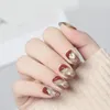 False Nails Caramel Fake Nail 1 Set Beautiful Full Cover Eye-catching Extending Chocolate Heart Salon Supply