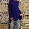 Women's T Shirts Fashion Women Casual Pure Color Long Batwing Sleeve Loose Knit Pullover Tops Fluffy Jumper Plus Size