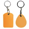 Keychains Leather Card Holder Keychain Key Ring Door Lock Access Tags ID Case Bag Tag