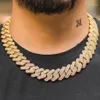 Ras du cou à maillons cubains à broches de 19mm, chaîne entièrement glacée, bijoux Hip Hop pour papa, 1248F