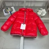 Piumini con cappuccio per bambini di design di lusso Moda inverno antivento Nero rosso striscia ragazze ragazzi giacche con cappuccio outwear giacca calda per bambini cappotto vestiti per bambini