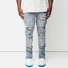 Jeans masculinos Slim Ripped calças pintadas de streetwear Men Fashion Lenim Denim Trousersmen's