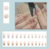 Faux Ongles Faux 24Pcs Délicat Rafraîchissant Dégradé Amovible Double Couleurs Fournitures De Salon