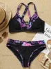 A moda de banho feminina Sexy Hollow Women Hollow Out Criss-Cross Bikini Set