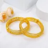 Bracciale rigido da 2 pezzi in oro giallo da donna, grande Dubai, sposa, matrimonio, braccialetto etiope, gioielli arabi africani, regalo indiano MY45 231116