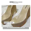 Slippers 2022 Новый летний ПВХ прозрачная платформа клинья сандалии женщин модные каблуки Женская летние обувь J230417