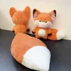 Plush Dolls Creative and Cute Doodle Fox Doll Plush Toy Little Fox With Big Tail Doll Gifts Birthday for Girl Kid Room Decoration Bed Pillow 230417