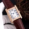 2023 Men's Watch Automatic Mechanical Watch Famous Brand Watch Leisure Fashion Three Pin Square Tank Multifunctional Calendar Band Watches