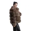 Women's Fur Faux Pink Java 8139 arrival fahion women thick fur coat real jacket long sleeves ganuine outfit 231116