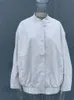 سترات النساء RR2311 LINEN BREND BREND BOMBERS QUARTISTERS كبيرة الحجم مع زر طويل الأكمام طويلة الأكمام العلوية معطف غير رسمية الشتاء دافئ المرأة تراف السترات 231117