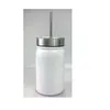 White Sublimation Mason Jar Double Wall 17OZ Stainless Steel Mason jars tumbler with lid straw Coffee beer juice mug vacuum SEA WAY BJ
