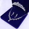 Set di gioielli da sposa di lusso foglia di cristallo da sposa strass corona diademi collana orecchini set per la sposa perline africane 231116