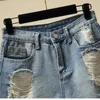 Dames shorts Casual Summer Denim Women High Taists Burined been Openings Sexy Frayed Hole Short gescheurde jeans S-4XL