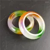 Cluster Rings Natural A Tricolor Quartzite Jade Jewelry Gemstone Ring For Men Jewellery Mens Women