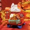 Inne zabawki Fortune Cat Building Budowanie chińskiego stylu Lucky Cat Year Mini Cegły Zgromadzenie Ozdoby Ozdoby dla dzieci Prezenty 2023 231116