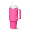 US Stock Mugs Tasse de 40 oz Gobelet avec poignée Gobelets isolés Tie Dye PINK Flamingo Couvercles Paille 40 oz En acier inoxydable Café Termos Tasse Bouteilles d'eau 1219