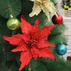 Fleurs décoratives paillettes artificielles fleur de noël arbre de noël ornements décorations de mariage réutilisables pour les cadeaux de fête de l'année à la maison
