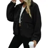 Women's Vests 2023 Casual Autumn Winter Women Fleece Coat Vintage Solid Color Lapel Long Sleeve Stand Collar Tracksuit Jackets Top 231116