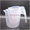 Herramientas de medición Tazas medidoras de líquido para hornear espesadas Taza a escala PP Vaso de volumen de plástico Cocina Entrega de gotas Hogar Jardín Cocina, D Dhxvq