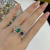 Sonnenblumen-Fingerring Weißgold gefüllt Party Ehering Ringe für Frauen Braut Edelsteine Versprechen Verlobungsschmuck