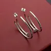 High Polished Fashion Jewelry Stud Earings Gold Rose Stainless Steel Earrings for Women Party Wedding Hoop Wholesale