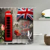 Dafield Londres Cortina de Chuveiro Britânico Big Ben UK Jack Bandeira Phone Boot Tower Bridge London City Street Shower Curtain231g