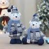 Christmas Decorations Christmas Bear Doll Plush Ornament Soft Stuffed Animal Bear Doll Wear Costume Knitted Scarf Home Creative Photo Props Xmas GiftL231111