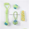 Dog Toys & Chews Large Small Dogs Toy Interactive Cotton Rope Mini Ball For Dog Cat Accessories Toothbrush Chew Supplies Drop Delivery Dhjok