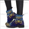 Laarzen 2021 Vrouwen Enkellaarsjes Lage Hakken Schoenen Vrouw Vintage Pu Leer Herfst Warme Winter Hoge Snowboots Motorfiets schedel Viooltje T231117