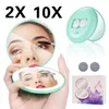 Compact Mirrors Mini Makeup Mirror With LED Lights Compact Portable Foldable Small Round 2/10X Grossissant Vanity Mirrors Femme Make Up Tools 231116