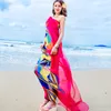 Designer Women Big Scarf Summer Beach Shawl Wrap Ladies Long Pashmina Flower Printed Silk Scarves Clothing 140X190cm Red Yellow Green Royal Blue Colors Wholesale