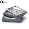 Jewelry Boxes Oirlv Multifunction Box With Lid Storage Necklace Ring PU Leather Window Display Props 231117