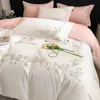 Комплекты постельного белья HighEnd, простой и легкий, роскошный, приятный для кожи комплект из четырех предметов с вышивкой Lily y231116