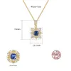 Retro Pendant Necklace S925 Silver Micro Set Zircon Sapphire Necklace Europe Women Fashion Collar Chain Valentine's Day Gift Engagement Wedding Party Jewelry SPC