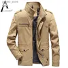 Casacos de Trench Masculinos Jaquetas Casuais Masculinas Cor Sólida Multi-bolsos Primavera Outono Blusão Homem Casacos Lavados Algodão Puro Casacos Exteriores Outwear Q231118