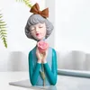 Vase Creative Bow Girl Resin Vase Statue装飾モダンミニマリストリビングルームポーチベッドルームデスクトップショップウィンドウギフト231116