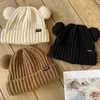 BeanieSkull Caps Y2K Bear Ears Thicken Hats Women Soft Harajuku Plush Ear Head Protection Cute Knitted Korean Wool Cool Girl Handmade Beanie 231116