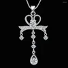 Chains Cross Raindropbeautifulsilver Plated Necklace Silver Pendant Jewelry /DRLICWTL MQDONJMC