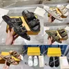 Designer Slipper fühlen Sandalen Explosionsrutschen Gummi-Sandalenmuster Stoff Slipper Männer Männer Leder Flip Flops Gurte Sandalengröße 35-46