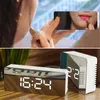 Desk Table Clocks Multifunction Digital Alarm Clock LED Mirror Clock with Dimmer Snooze Temperature Function for Bedroom Office Travel Home Decor 230414