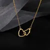 Pendant Necklaces Tiny Heart Necklace For Women Gold Silver Color Double Heart Pendant Necklace Gift Ethnic Bohemian Choker Necklace Jewelry Z0417