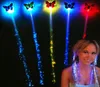 LED luminous braided wigs Halloween Decorations party atmosphere cheer props fiber colorful butterfly light hair8977829